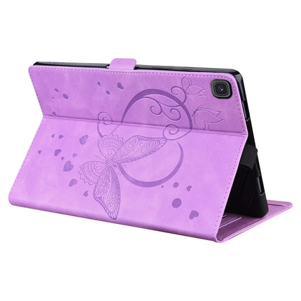 For Samsung Galaxy Tab A 8.0 (2019) SM-T290 SM-T295 Love Butterfly Pattern Horizontal Flip Leather Case with Holder(Purple)-garmade.com
