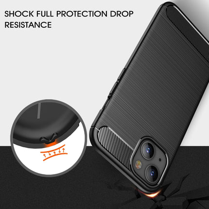 Brushed Texture Carbon Fiber TPU Case For iPhone 13 mini(Black)-garmade.com