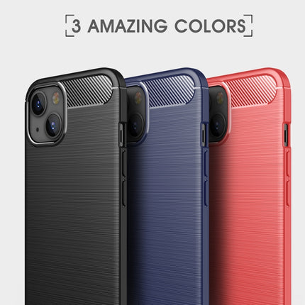 Brushed Texture Carbon Fiber TPU Case For iPhone 13 mini(Blue)-garmade.com