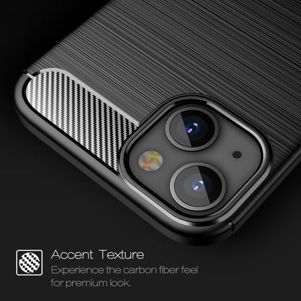 Brushed Texture Carbon Fiber TPU Case For iPhone 13 mini(Blue)-garmade.com
