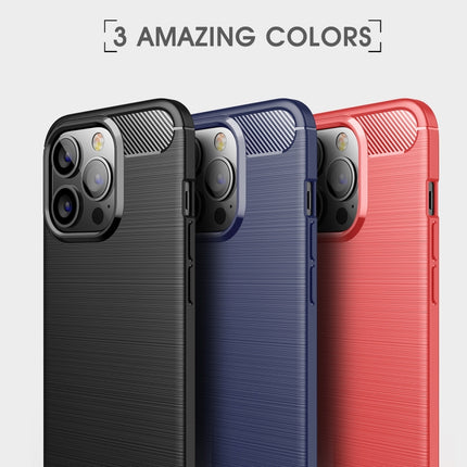 Brushed Texture Carbon Fiber TPU Case For iPhone 13 Pro Max(Blue)-garmade.com