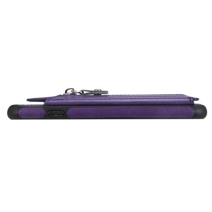 For iPhone 6 Solid Color Double Buckle Zipper Shockproof Protective Case(Purple)-garmade.com