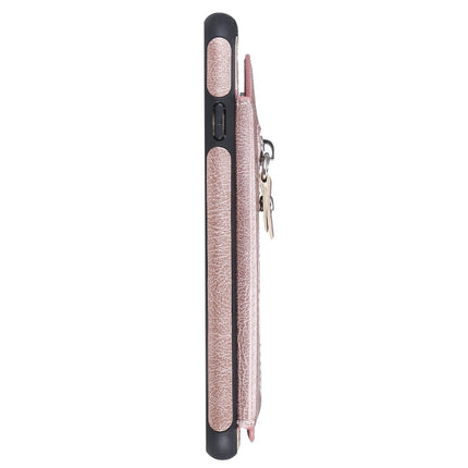For iPhone 6 Solid Color Double Buckle Zipper Shockproof Protective Case(Rose Gold)-garmade.com