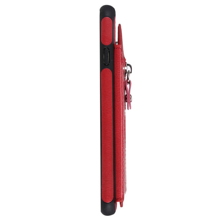 For iPhone 6 Solid Color Double Buckle Zipper Shockproof Protective Case(Red)-garmade.com