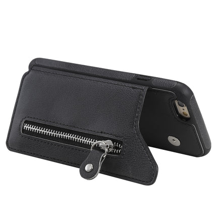 For iPhone 6 Solid Color Double Buckle Zipper Shockproof Protective Case(Black)-garmade.com