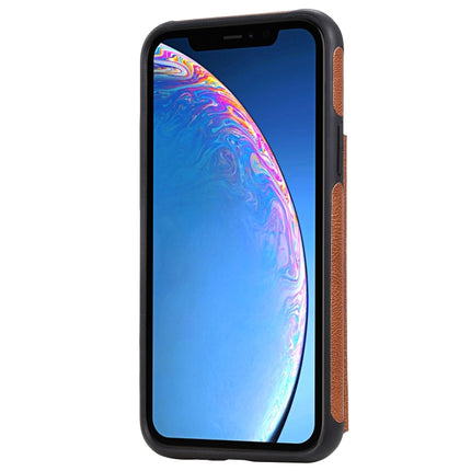 For iPhone 11 Pro Solid Color Double Buckle Zipper Shockproof Protective Case(Brown)-garmade.com