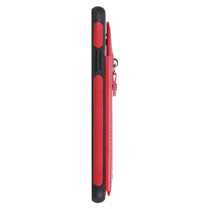 For iPhone 11 Pro Max Solid Color Double Buckle Zipper Shockproof Protective Case(Red)-garmade.com