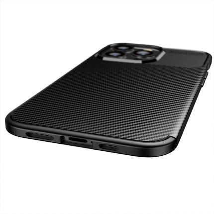 Carbon Fiber Texture Shockproof TPU Case For iPhone 13 Pro(Black)-garmade.com