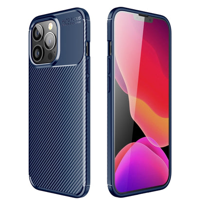 Carbon Fiber Texture Shockproof TPU Case For iPhone 13 Pro(Blue)-garmade.com