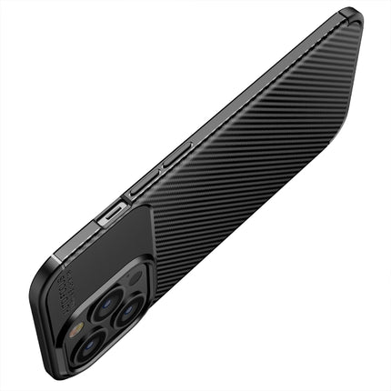 Carbon Fiber Texture Shockproof TPU Case For iPhone 13 Pro Max(Black)-garmade.com