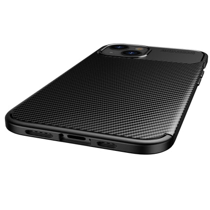 Carbon Fiber Texture Shockproof TPU Case For iPhone 13(Black)-garmade.com