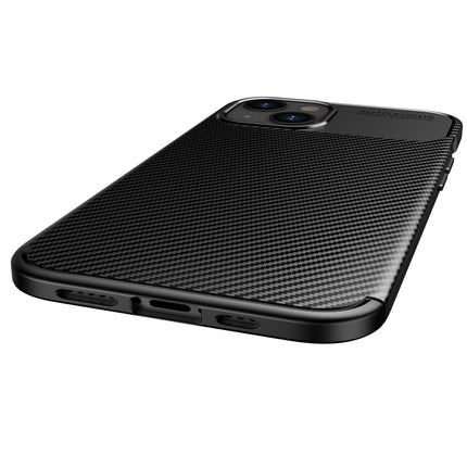 Carbon Fiber Texture Shockproof TPU Case For iPhone 13(Blue)-garmade.com