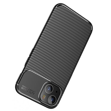 Carbon Fiber Texture Shockproof TPU Case For iPhone 13(Blue)-garmade.com