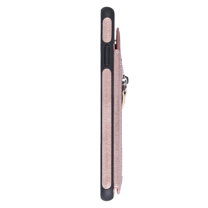 For iPhone XS Max Solid Color Double Buckle Zipper Shockproof Protective Case(Rose Gold)-garmade.com