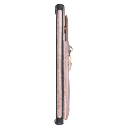 For Galaxy Note 10 Solid Color Double Buckle Zipper Shockproof Protective Case(Rose Gold)-garmade.com