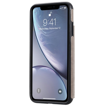 For iPhone XS Max Cat Bee Embossing Pattern Shockproof Protective Case with Card Slots & Photo Frame(Grey)-garmade.com