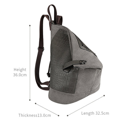FB01 Irregular Canvas Backpack(Dark Grey)-garmade.com