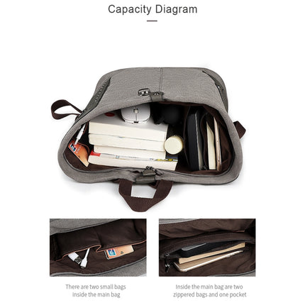 FB01 Irregular Canvas Backpack(Dark Grey)-garmade.com