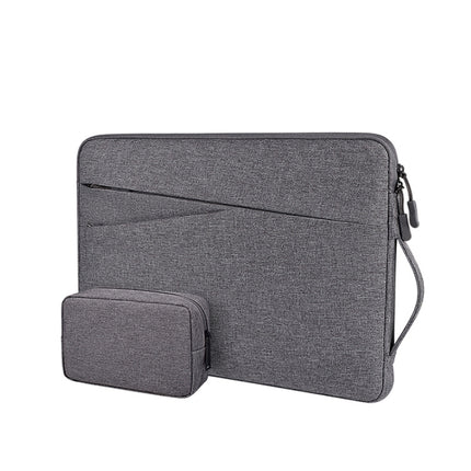 ND01DS Polyester Notebook Laptop Liner Bag with Small Bag, Size:14.1-15.4 inch(Deep Space Gray)-garmade.com