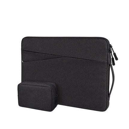 ND01DS Polyester Notebook Laptop Liner Bag with Small Bag, Size:14.1-15.4 inch(Black)-garmade.com