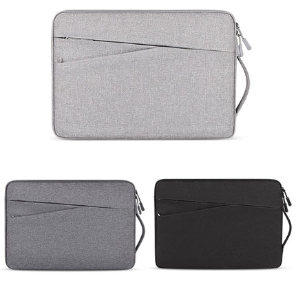 ND01DS Polyester Notebook Laptop Liner Bag with Small Bag, Size:14.1-15.4 inch(Deep Space Gray)-garmade.com