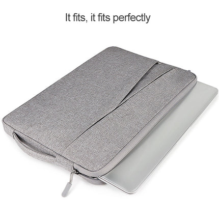 ND01DS Polyester Notebook Laptop Liner Bag with Small Bag, Size:14.1-15.4 inch(Hemp Grey)-garmade.com