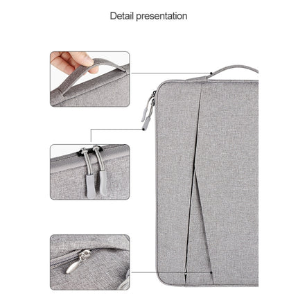 ND01DS Polyester Notebook Laptop Liner Bag with Small Bag, Size:14.1-15.4 inch(Deep Space Gray)-garmade.com