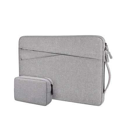 ND01DS Polyester Notebook Laptop Liner Bag with Small Bag, Size:14.1-15.4 inch(Deep Space Gray)-garmade.com