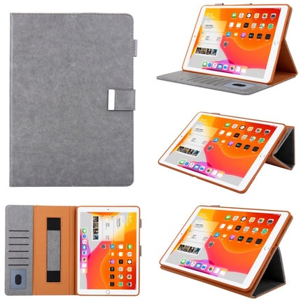 For iPad Pro 10.5 inch / iPad 10.2 Business Style Horizontal Flip Leather Case with Holder & Card Slot & Photo Frame & Wallet & Hand Strap & Sleep / Wake-up Function(Grey)-garmade.com
