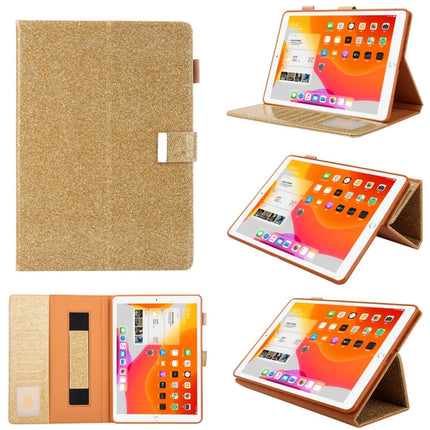 For iPad Pro 10.5 inch / iPad 10.2 Business Style Horizontal Flip Leather Case with Holder & Card Slot & Photo Frame & Wallet & Hand Strap & Sleep / Wake-up Function(Gold)-garmade.com