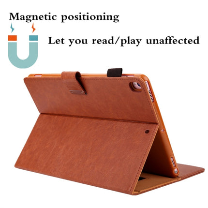 For iPad 5 / 6 / 7 / 8 / 9 Business Style Horizontal Flip Leather Case with Holder & Card Slot & Photo Frame & Wallet & Hand Strap & Sleep / Wake-up Function(Brown)-garmade.com
