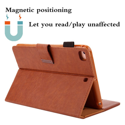 For iPad mini 1 / 2 / 3 / 4 / 5 Business Style Horizontal Flip Leather Case with Holder & Card Slot & Photo Frame & Wallet & Hand Strap & Sleep / Wake-up Function(Brown)-garmade.com