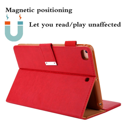 For iPad mini 1 / 2 / 3 / 4 / 5 Business Style Horizontal Flip Leather Case with Holder & Card Slot & Photo Frame & Wallet & Hand Strap & Sleep / Wake-up Function(Red)-garmade.com