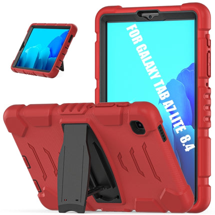 For Samsung Galaxy Tab A7 Lite 8.7 inch 2021 3-Layer Protection Screen Frame + PC + Silicone Shockproof Combination Case with Holder(Red+Black)-garmade.com