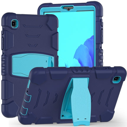 For Samsung Galaxy Tab A7 Lite 8.7 inch 2021 3-Layer Protection Screen Frame + PC + Silicone Shockproof Combination Case with Holder(NavyBlue+Blue)-garmade.com