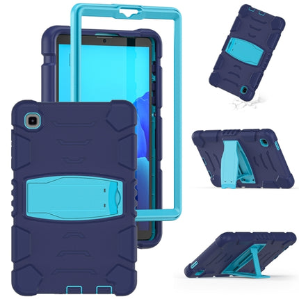 For Samsung Galaxy Tab A7 Lite 8.7 inch 2021 3-Layer Protection Screen Frame + PC + Silicone Shockproof Combination Case with Holder(NavyBlue+Blue)-garmade.com