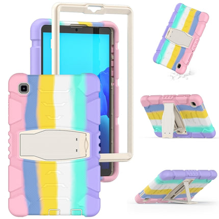 For Samsung Galaxy Tab A7 Lite 8.7 inch 2021 3-Layer Protection Screen Frame + PC + Silicone Shockproof Combination Case with Holder(Colorful Pink)-garmade.com