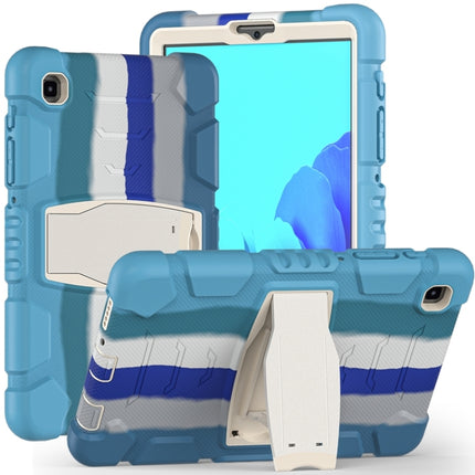 For Samsung Galaxy Tab A7 Lite 8.7 inch 2021 3-Layer Protection Screen Frame + PC + Silicone Shockproof Combination Case with Holder(Colorful Blue)-garmade.com