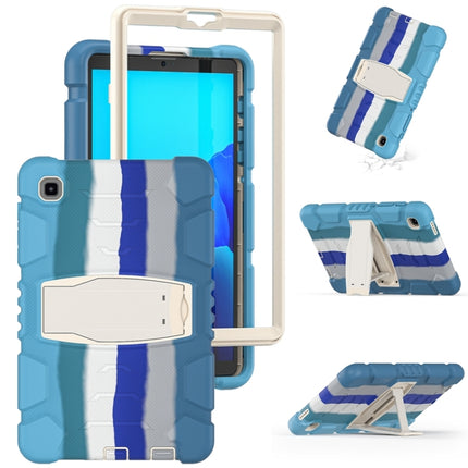 For Samsung Galaxy Tab A7 Lite 8.7 inch 2021 3-Layer Protection Screen Frame + PC + Silicone Shockproof Combination Case with Holder(Colorful Blue)-garmade.com