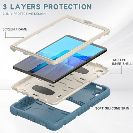For Samsung Galaxy Tab A7 Lite 8.7 inch 2021 3-Layer Protection Screen Frame + PC + Silicone Shockproof Combination Case with Holder(Cornflower Blue)-garmade.com