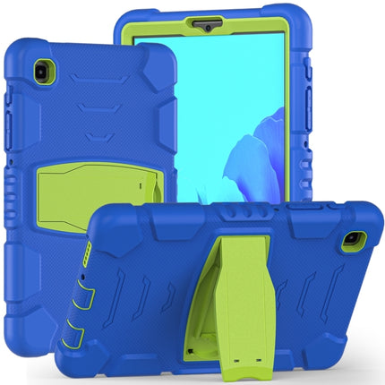 For Samsung Galaxy Tab A7 Lite 8.7 inch 2021 3-Layer Protection Screen Frame + PC + Silicone Shockproof Combination Case with Holder(Blue+Lime)-garmade.com
