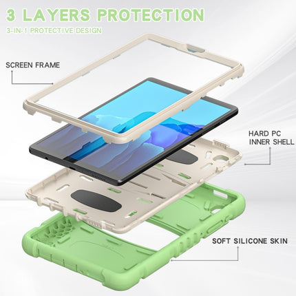 For Samsung Galaxy Tab A7 Lite 8.7 inch 2021 3-Layer Protection Screen Frame + PC + Silicone Shockproof Combination Case with Holder(Matcha Green)-garmade.com