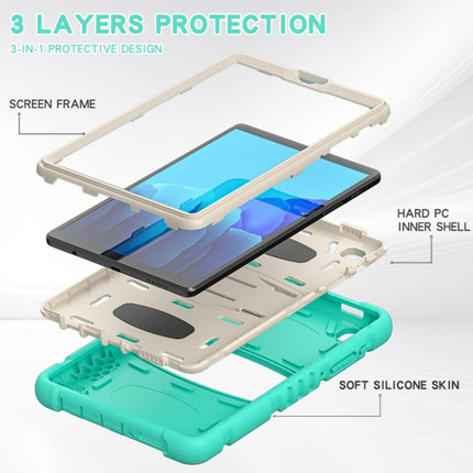 For Samsung Galaxy Tab A7 Lite 8.7 inch 2021 3-Layer Protection Screen Frame + PC + Silicone Shockproof Combination Case with Holder(Mint Green)-garmade.com