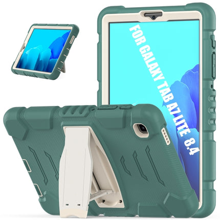 For Samsung Galaxy Tab A7 Lite 8.7 inch 2021 3-Layer Protection Screen Frame + PC + Silicone Shockproof Combination Case with Holder(Emerald Green)-garmade.com