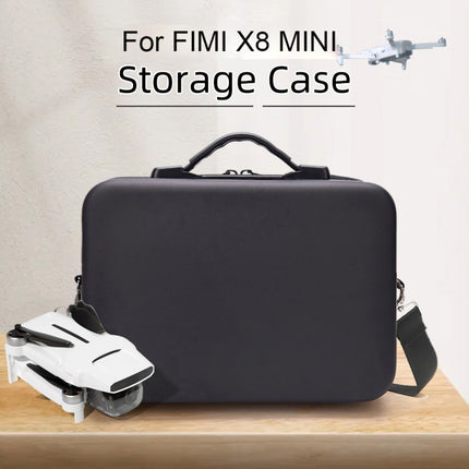 Single Shoulder Storage Bag Shockproof Waterproof Travel Carrying Cover Hard Case for FIMI X8 Mini(Black + Red Liner)-garmade.com