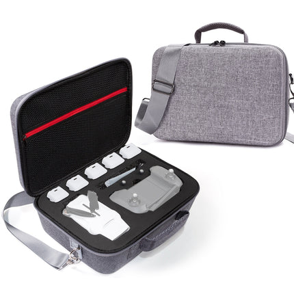 Grey Canvas Single Shoulder Storage Bag Shockproof Waterproof Travel Carrying Cover Hard Case for FIMI X8 Mini(Black + Black Liner)-garmade.com