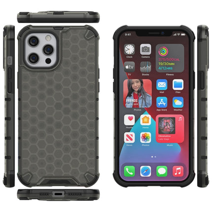 Shockproof Honeycomb PC + TPU Protective Case For iPhone 13(Black)-garmade.com