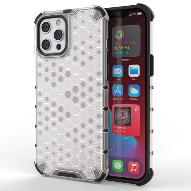 Shockproof Honeycomb PC + TPU Protective Case For iPhone 13(White)-garmade.com