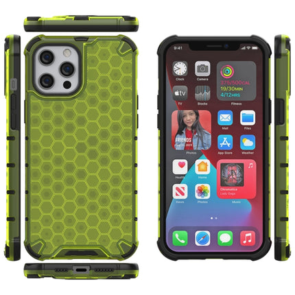 Shockproof Honeycomb PC + TPU Protective Case For iPhone 13 Pro(Green)-garmade.com