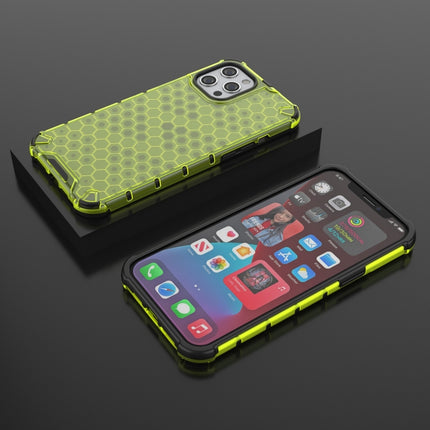 Shockproof Honeycomb PC + TPU Protective Case For iPhone 13 Pro(Green)-garmade.com